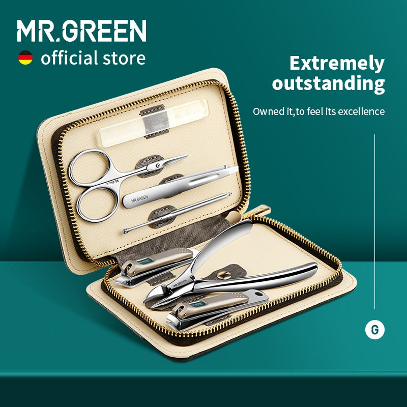Trousse Manucure-pédicure 12 Pièces MR GREEN - Acier Inoxydable Argenté - Neuf